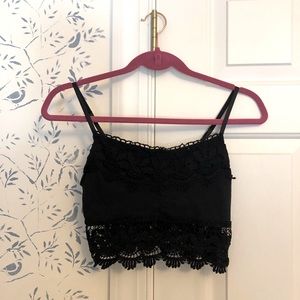 Altar’d State Black Lace Bralette/Crop Top